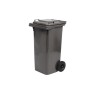 Cubo de basura cuadrado - 120 lt - con ruedas - gris