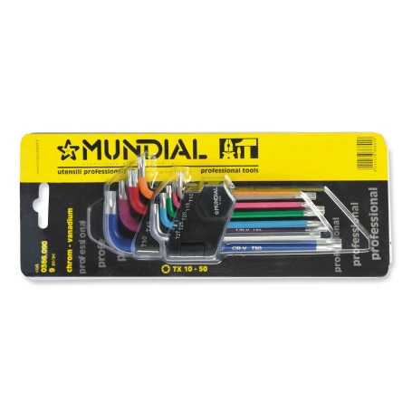 Llaves torx pro mundial - juego de 9 piezas. largo - multicolor