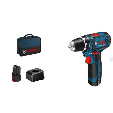 Taladro atornillador mini bosch - gsr 12v-15 - 2x2,0ah+gal12v-20+bolsa